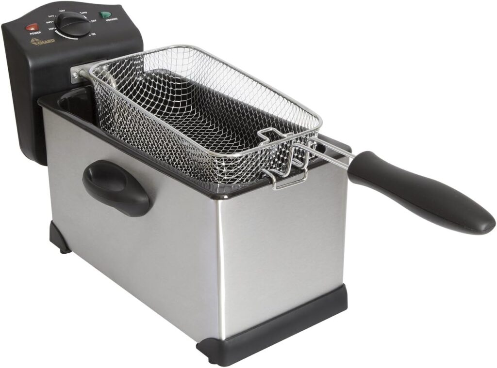 CHARD DF-3E, Electric Deep Fryer, Stainless Steel, 3 Liter, 1700 watts,Silver/Black