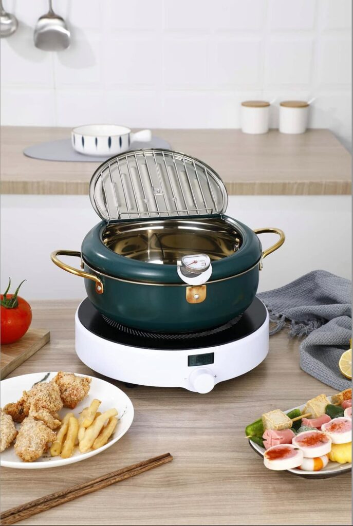 Stainless Japanese Deep Fryer (green)