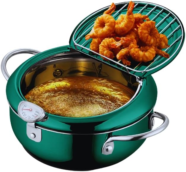 Stainless Japanese Deep Fryer (green)